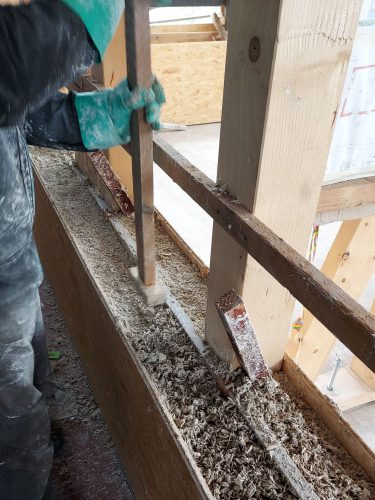 in-situ Hanfkalk stampfen